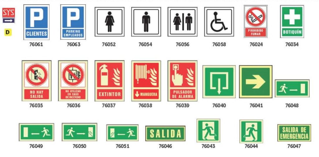 Ejemplos de pictogramas de señalización